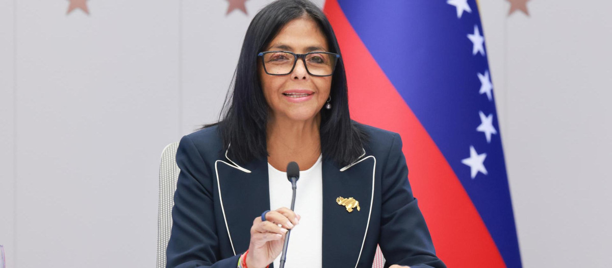 La presidenta encargada de Venezuela, Delcy Rodríguez, en Caracas