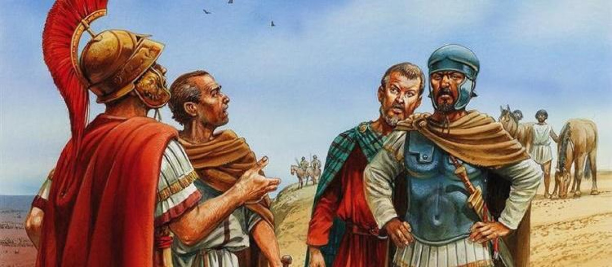 Aníbal Barca y Publio Cornelio Escipión antes de la Batalla de Zama