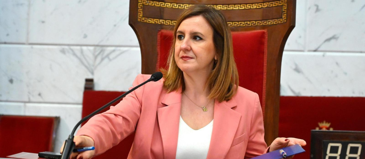 Imagen de María José Catalá en el pleno del Ayuntamiento de Valencia.