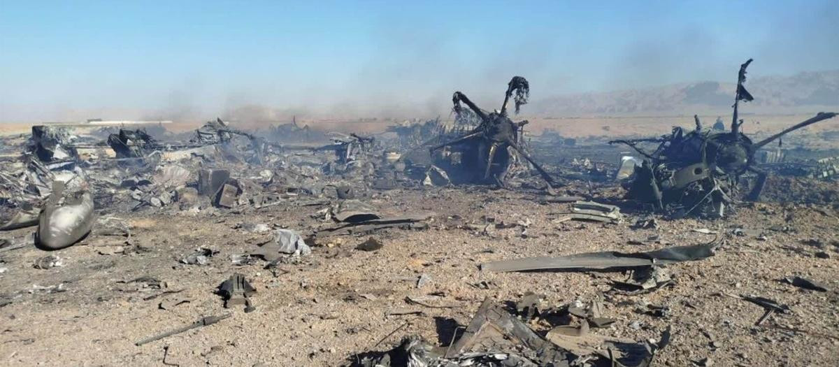 La Guardia Revolucionaria difunde esta imagen del avión de Estados Unidos alcanzado