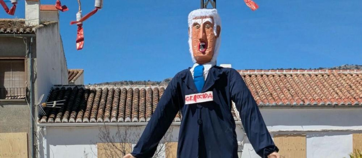 El muñeco de "El Judas" que simboliza a Benjamin Netanyahu