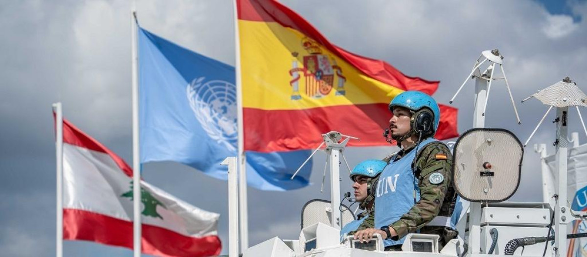 Militares españoles desplegados en la misión de la ONU en Líbano
