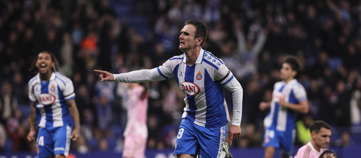 Kike García celebra un gol esta temporada