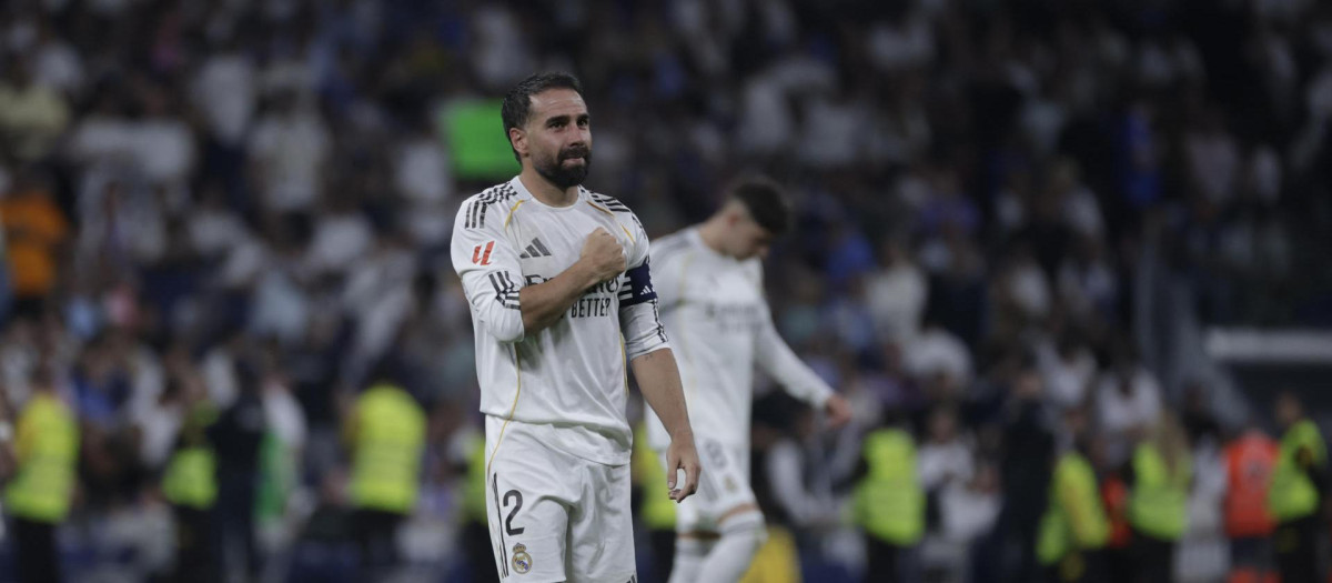 Dani Carvajal durante el partido de la jornada 31