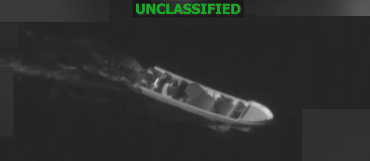 Bombardeo de una narcolancha en el Pacífico