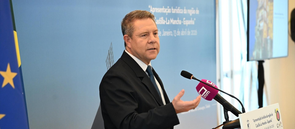 El presidente de C-LM, Emiliano García-Page, en Brasil.

REMITIDA / HANDOUT por JCCM
Fotografía remitida a medios de comunicación exclusivamente para ilustrar la noticia a la que hace referencia la imagen, y citando la procedencia de la imagen en la firma
13/4/2026