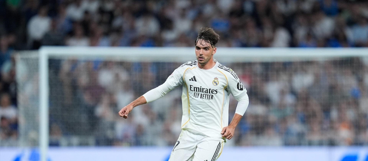 Raúl Asencio, del Real Madrid, en el partido frente al Girona