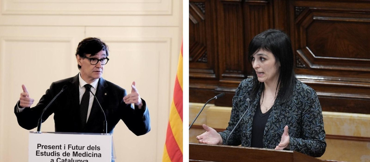 Salvador Illa y Sílvia Orriols, en sendas imágenes de archivo