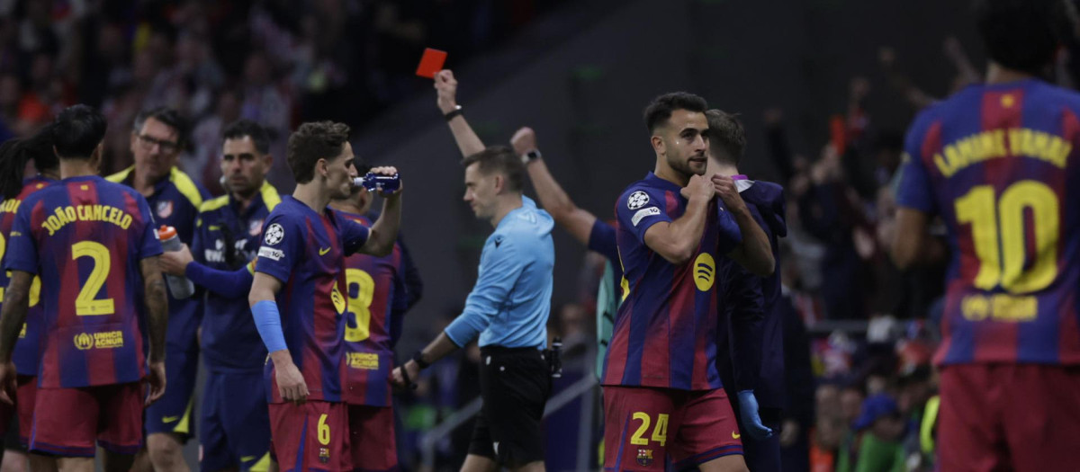 Eric García fue expulsado ante el Atlético de Madrid