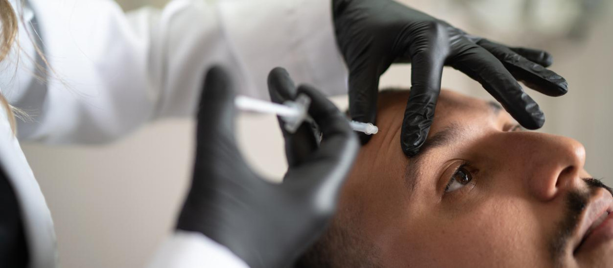 Hombre en una clínica de estética