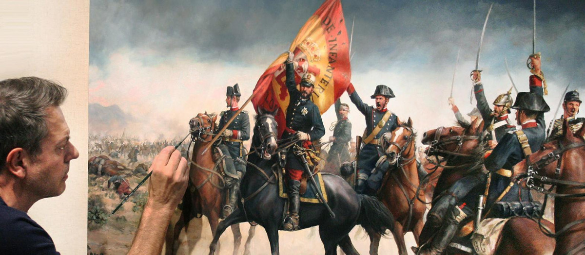 Augusto Ferrer-Dalmau trabajando en una de sus obras