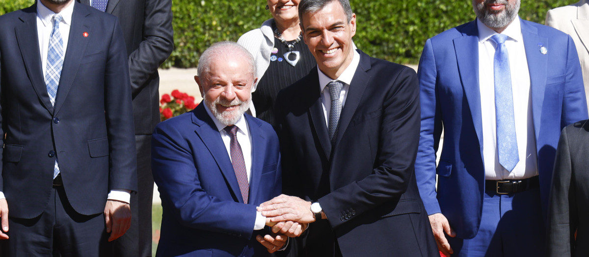 Pedro Sánchez, y el presidente brasileño, Luiz Inácio Lula da Silva