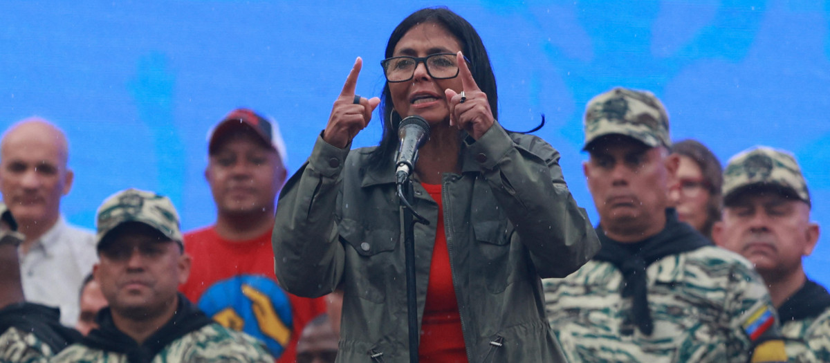 Delcy Rodríguez en un acto en Caracas