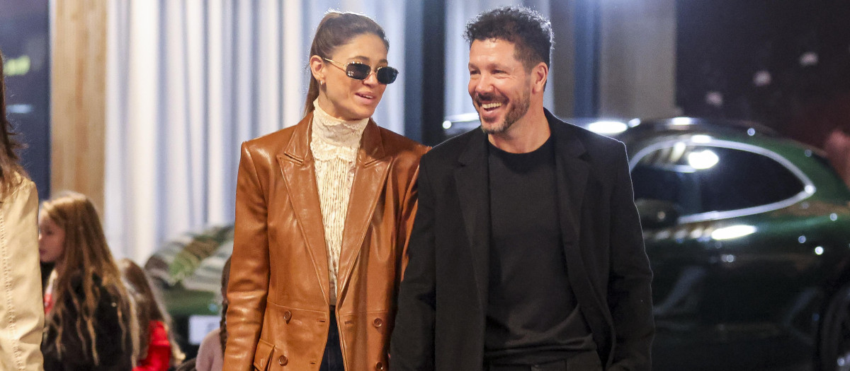 Coach Diego Simeone and Carla Pereyra during Madrid Horse Week 2024 in Madrid