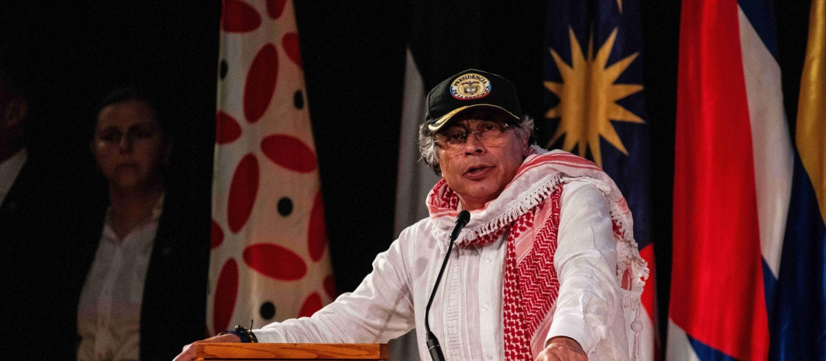 Gustavo Petro, durante un encuentro en Nueva York