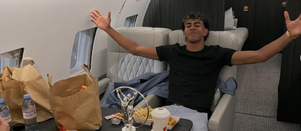 Lamine Yamal en un jet privado