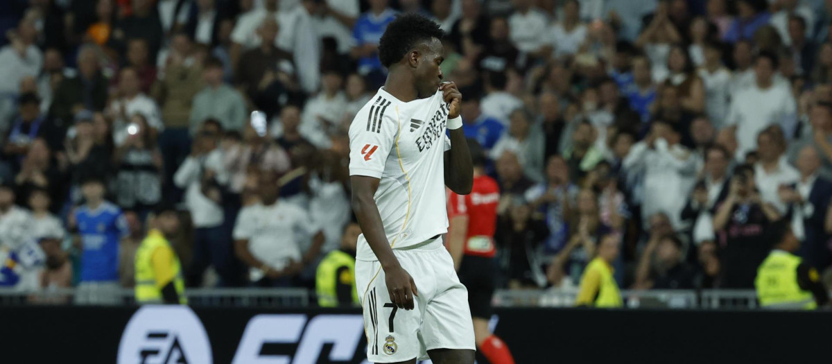 Vinicius Junior, tras conseguir el segundo gol del Real Madrid ante el Deportivo Alavés