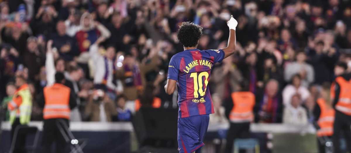 Lamine Yamal, en el momento exacto de su lesión