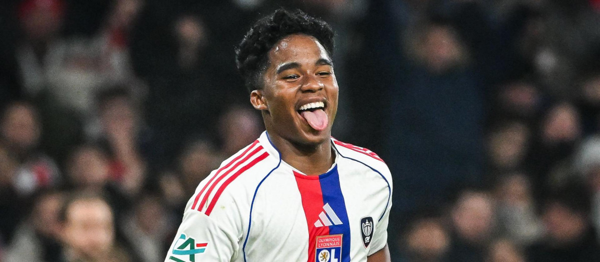 Endrick, en un partido con el Olympique de Lyon