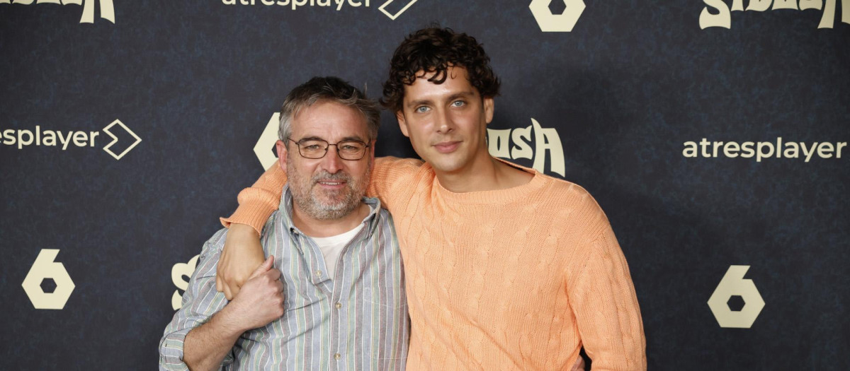 Jordi Évole y Eduardo Casanova, en el preestreno en Madrid de Sidosa