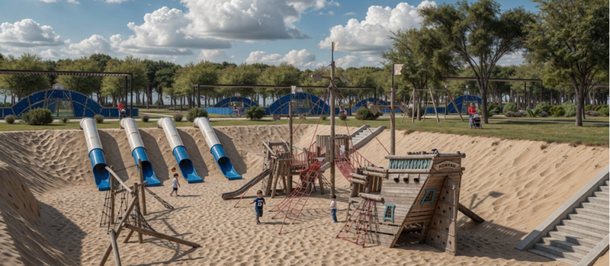 Recreación de la zona de juegos del futuro Parc Censal de Castellón de la Plana