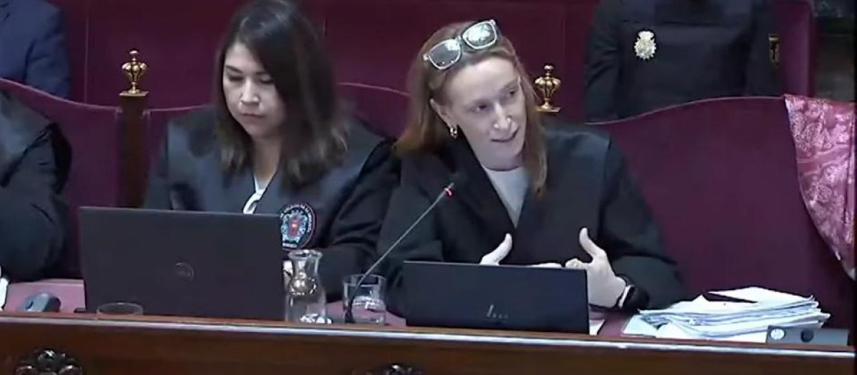 La abogada de Koldo García, Leticia de la Hoz, durante la sesión de este jueves en el Supremo