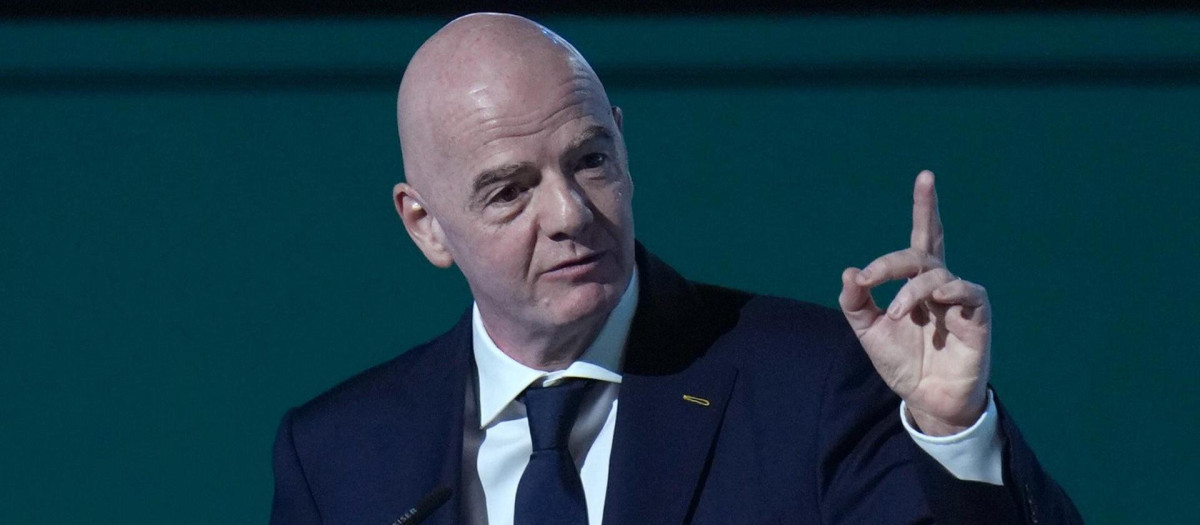 El presidente de la FIFA, Gianni Infantino, interviene durante el 76º Congreso de la FIFA 2026 en Vancouver