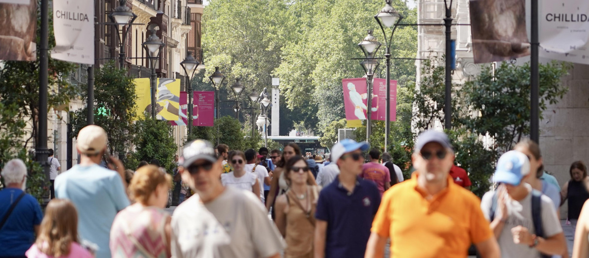 La calle Santiago, en el centro de Valladolid