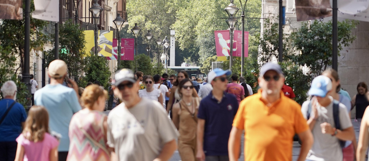 La calle Santiago, en el centro de Valladolid