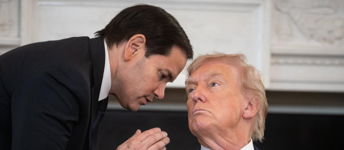 El presidente de Estados Unidos, Donald Trump, y el secretario de Estado, Marco Rubio