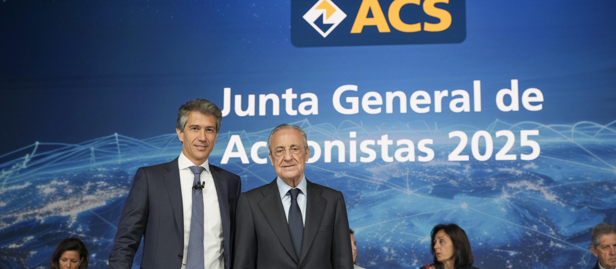 Florentino Pérez, presidente de ACS, y Juan Santamaría, consejero delegado
