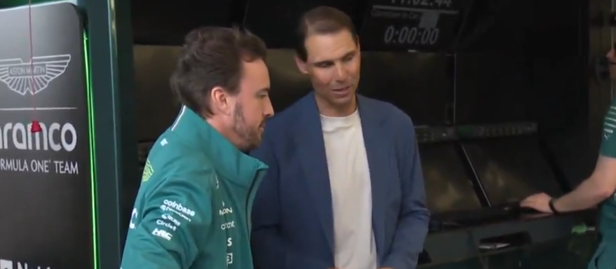Fernando Alonso y Rafa Nadal, en la Fórmula 1 de Miami