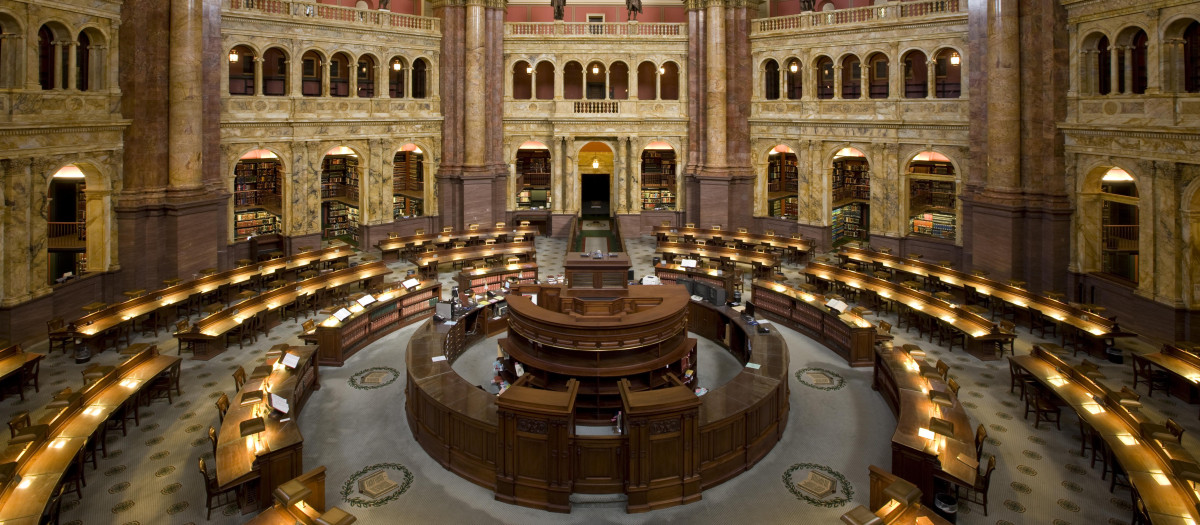 Sala principal de lectura de la Biblioteca del Congreso