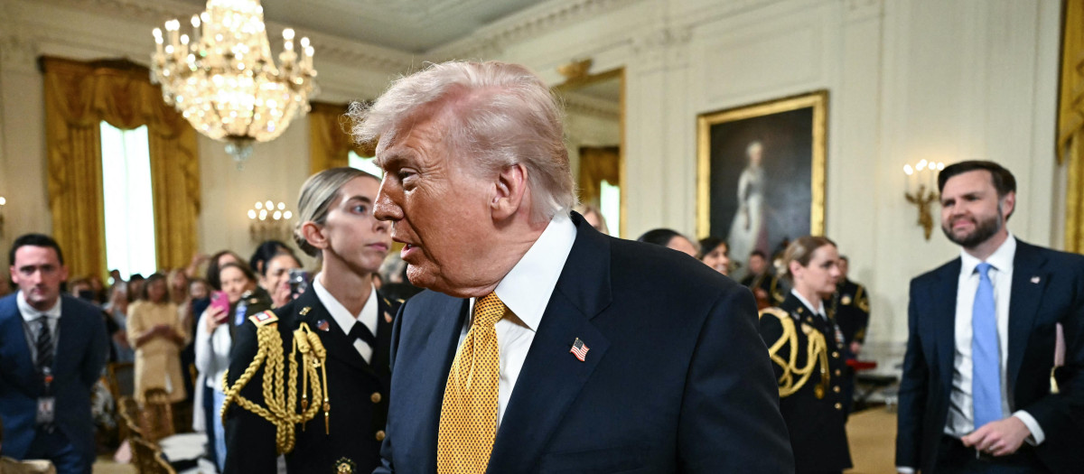 Donald Trump, presidente de los Estados Unidos en un acto en la Casa Blanca