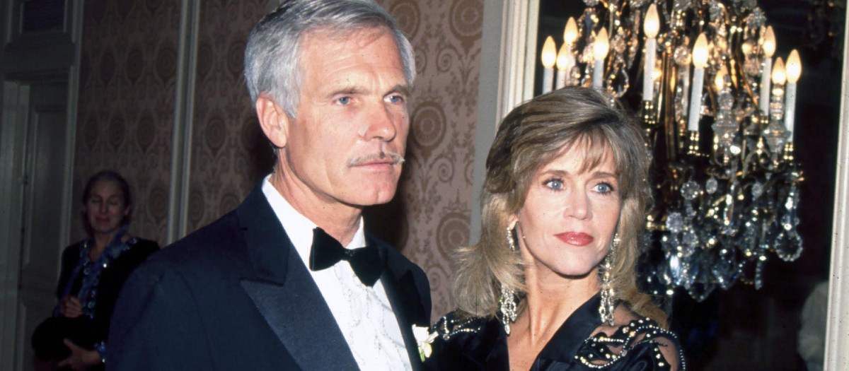 Jane Fonda, junto a su entonces marido Ted Turner