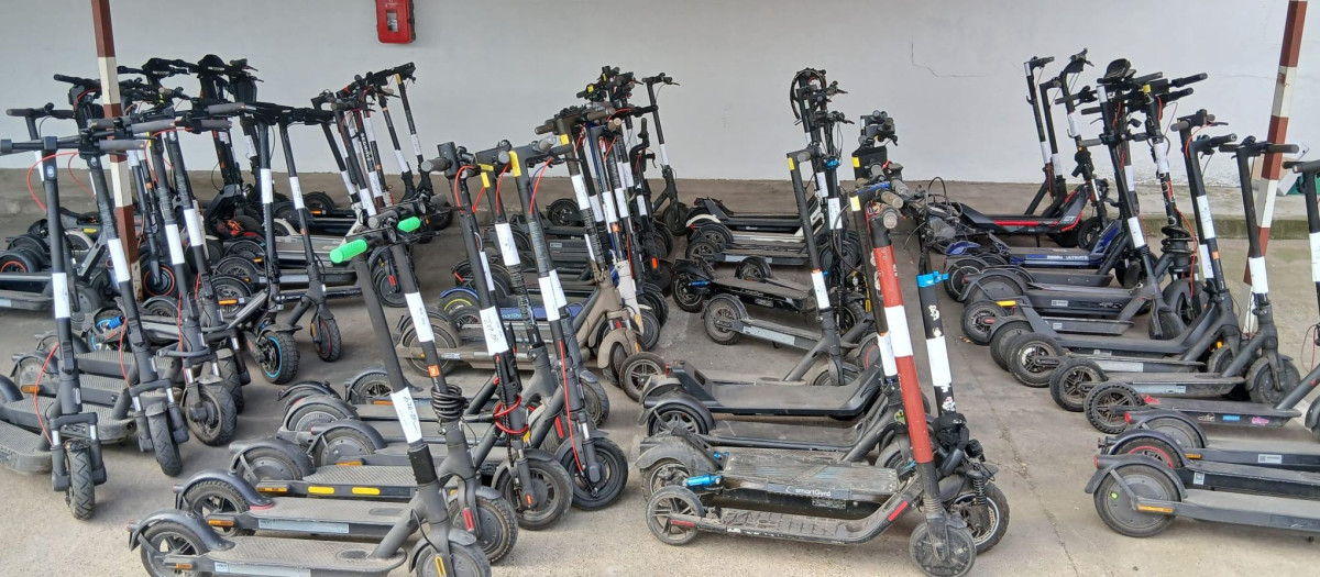 Patinetes requisados por la Policía Local de Córdoba