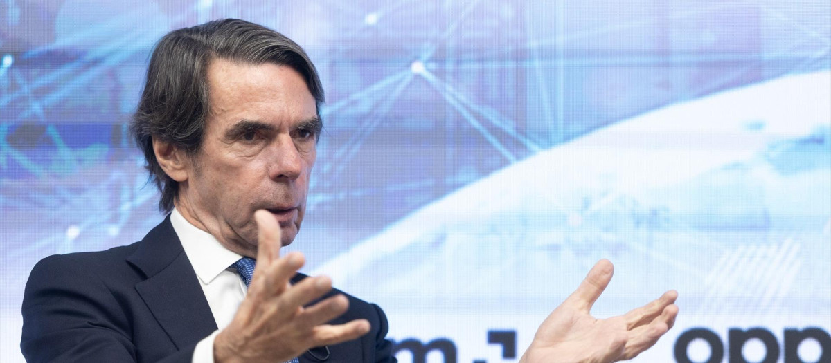 El expresidente del Gobierno José María Aznar durante el XII Foro Megatendencias de elEconomista.es
