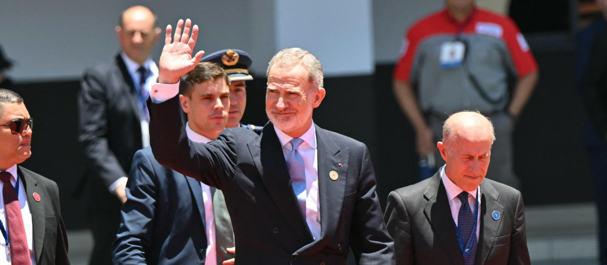 El Rey Felipe VI a su llegada a la toma de posesión de la presidenta de Costa Rica Laura Fernández