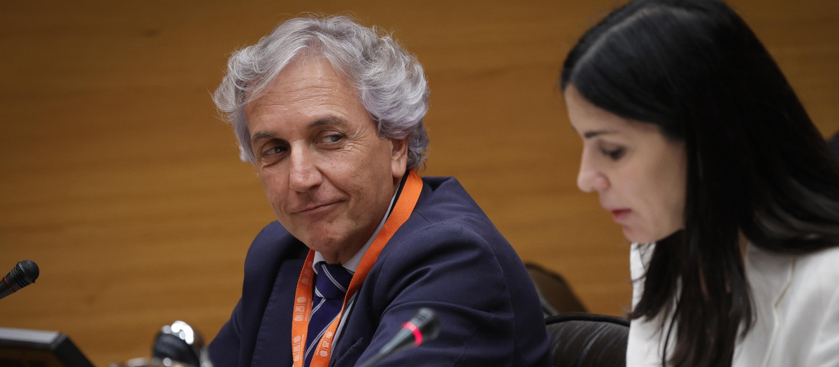 Imagen del comisionado de la Generalitat para la Recuperación tras la dana, Raúl Mérida, comparece en la comisión de investigación de las Cortes Valencianas.