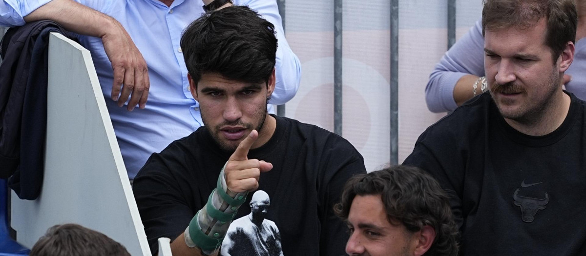 Carlos Alcaraz apoyando a su hermano en el Mutua Madrid Open