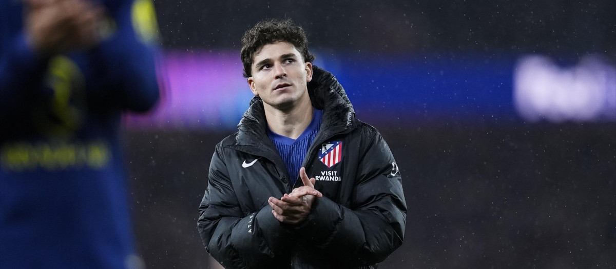 Julian Álvarez agradece el apoyo a los aficionados del Atlético tras caer eliminado en semifinales de Champions