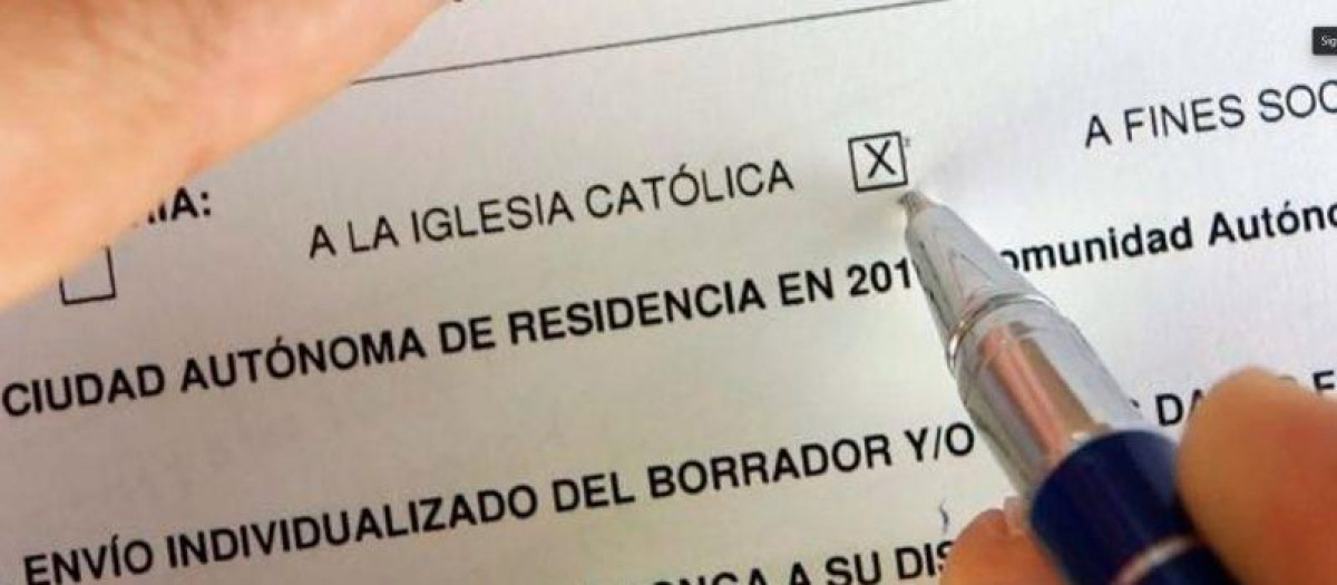 (Foto de ARCHIVO)
Imagen de recurso de la casilla de la Declaración de la Renta a favor de la Iglesia Católica.

REMITIDA / HANDOUT por ARCHIDIÓCESIS SEVILLA
Fotografía remitida a medios de comunicación exclusivamente para ilustrar la noticia a la que hace referencia la imagen, y citando la procedencia de la imagen en la firma
14/12/2023