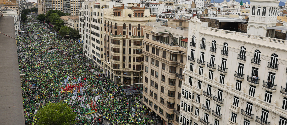 Imagen de la manifestación del profesorado de la Comunidad Valenciana.