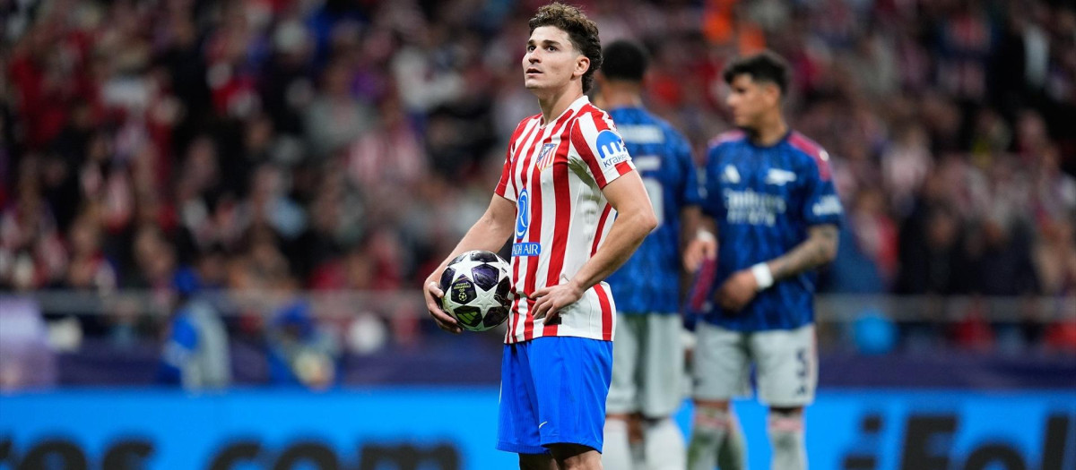 Julián Álvarez, en un partido de Champions con el Atlético de Madrid