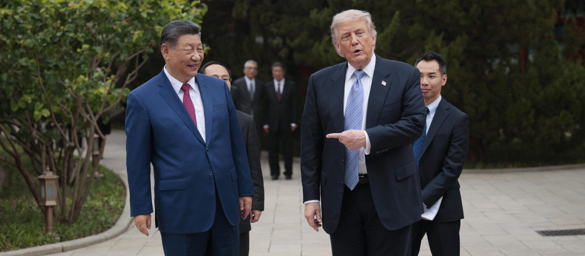Xi Jinping y el presidente de EE.UU. Donald Trump durante su visita a Pekín
