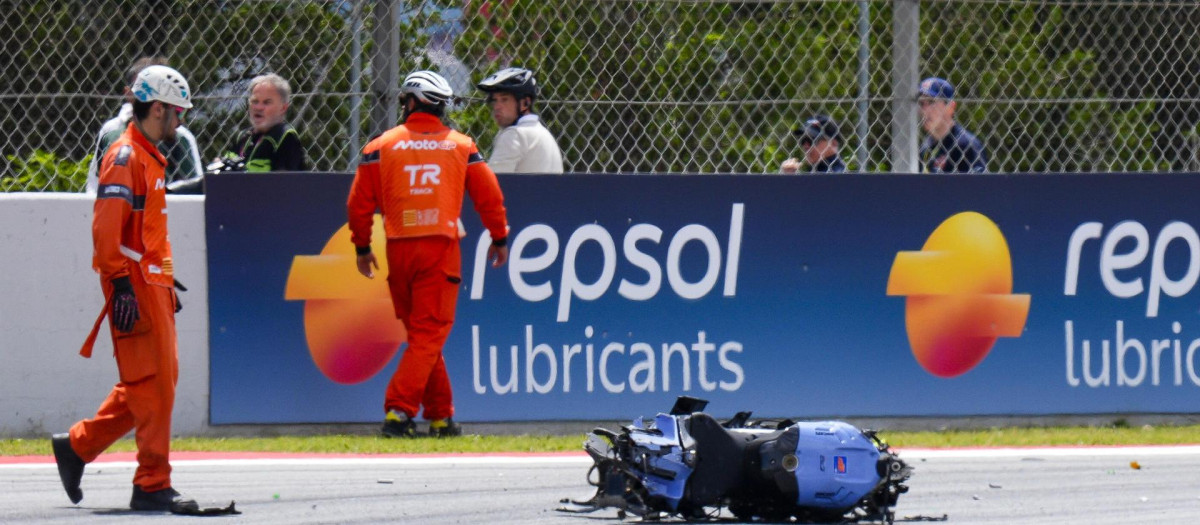 Así ha quedado la moto de Álex Márquez en el Gran Premio de Cataluña