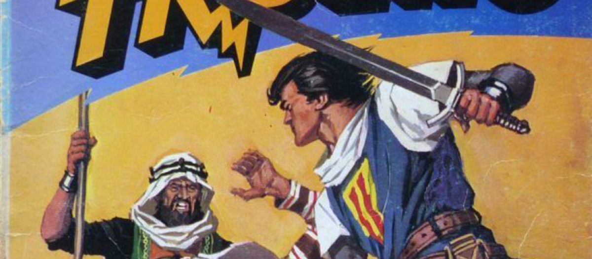 Detalle de una portada de 'El Capitán Trueno'