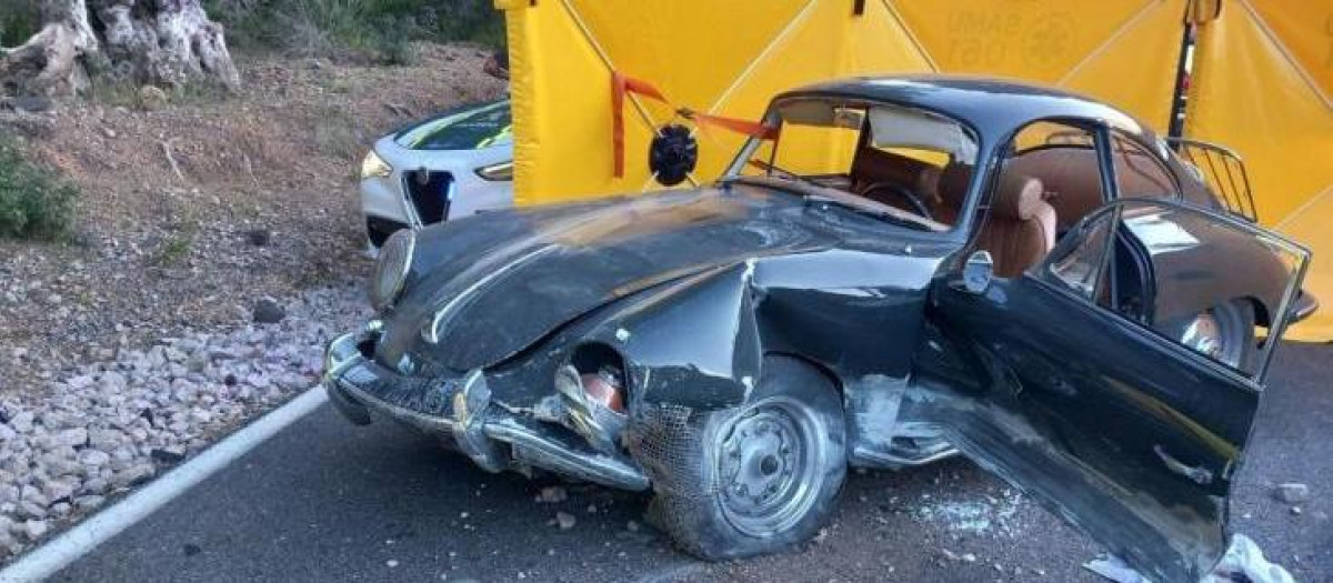 Así quedó el Porsche clásico del joven fallecido
