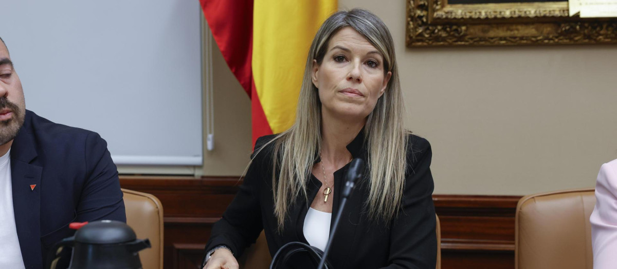 Imagen tomada este martes de Maribel Vilaplana durante la comisión de investigación sobre la dana de Valencia en el Congreso de los Diputados