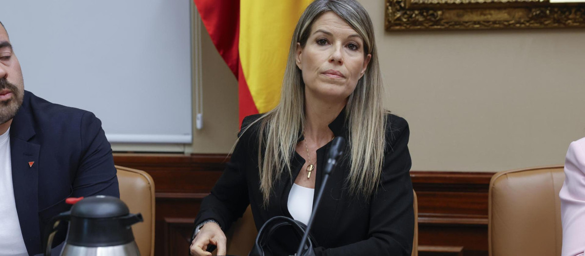 Imagen tomada este martes de Maribel Vilaplana durante la comisión de investigación sobre la dana de Valencia en el Congreso de los Diputados